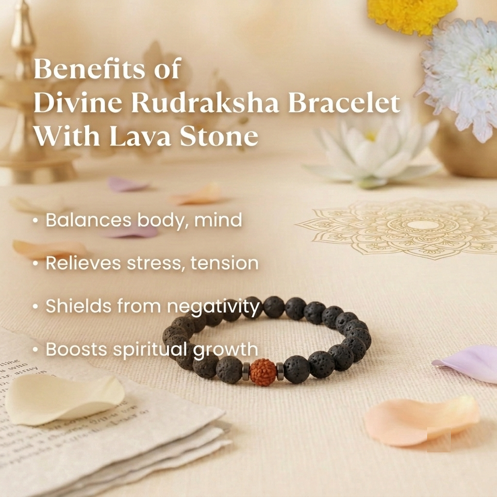 Lava with Rudraksha Bracelet - Image 4