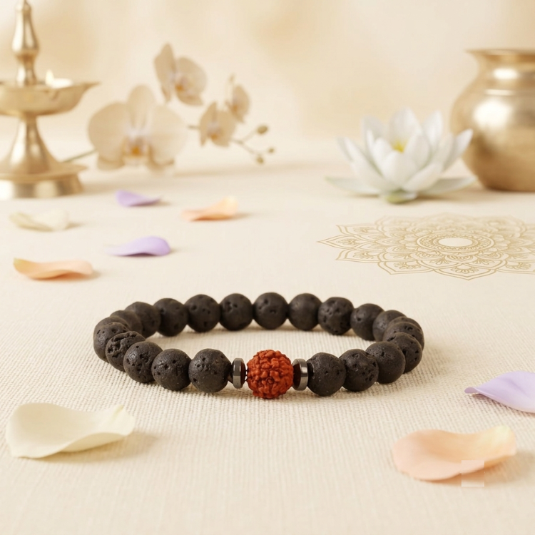 Lava with Rudraksha Bracelet