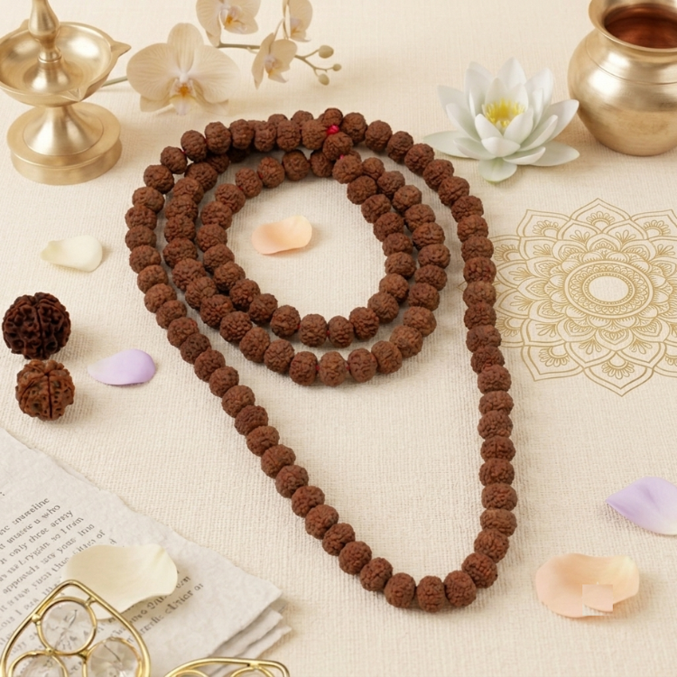 7 Mukhi Rudraksha Mala 9-10mm
