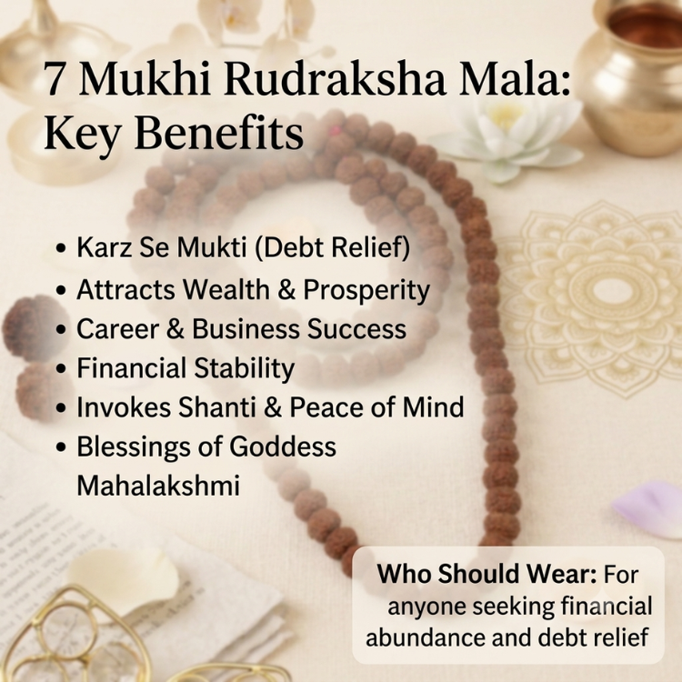 7 Mukhi Rudraksha Mala 9-10mm - Image 5
